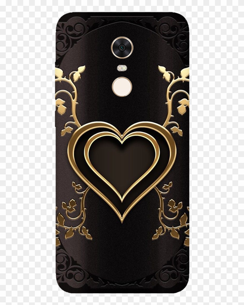 Double Golden Heart Printed Case Cover For Redmi 5 - Wallpaper Clipart #5791042