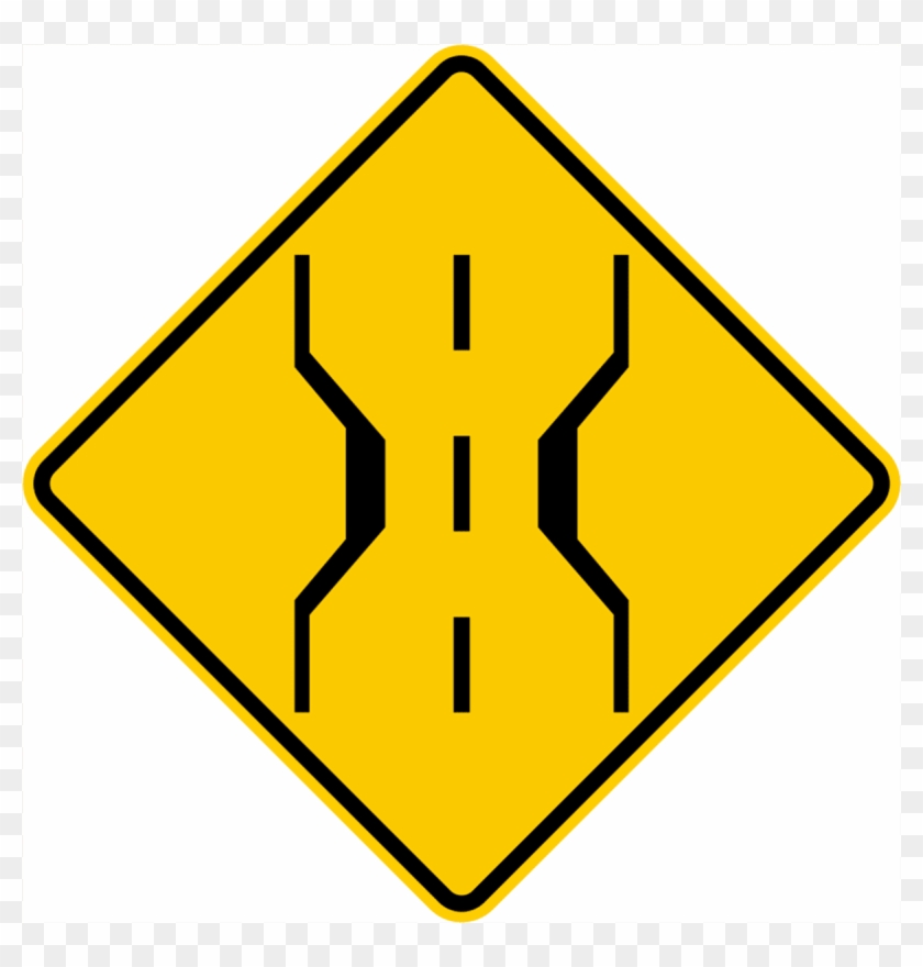 Narrow Bridge Sign Is Used In - Narrow Bridge Sign Png Clipart #5791139