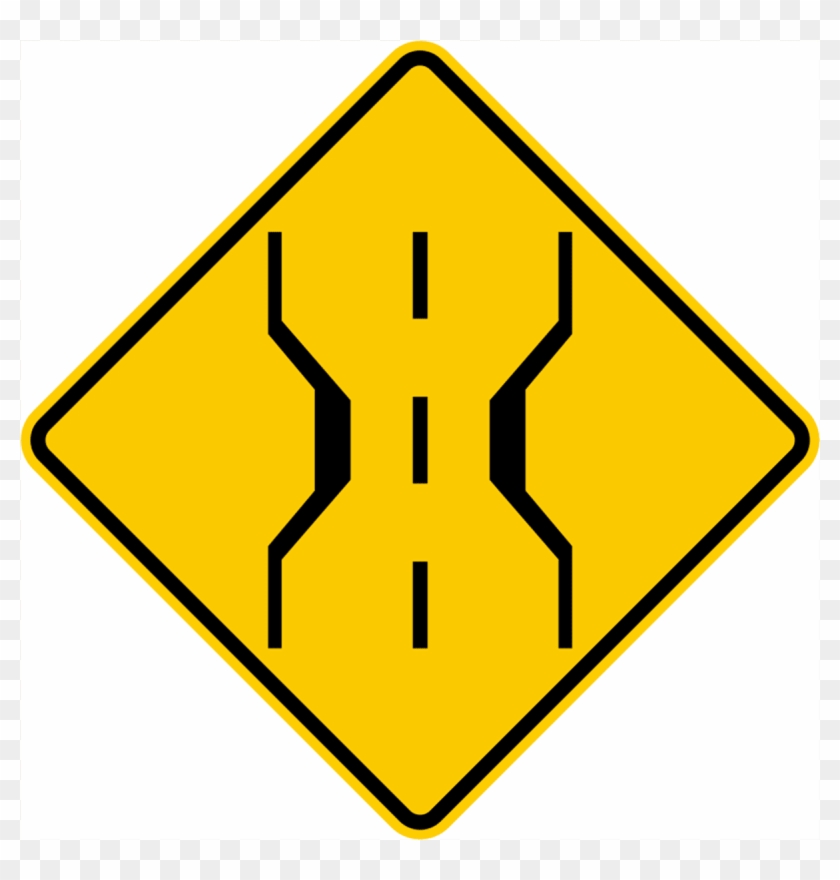 Narrow Bridge Sign Is Used In - Narrow Bridge Sign Png Clipart