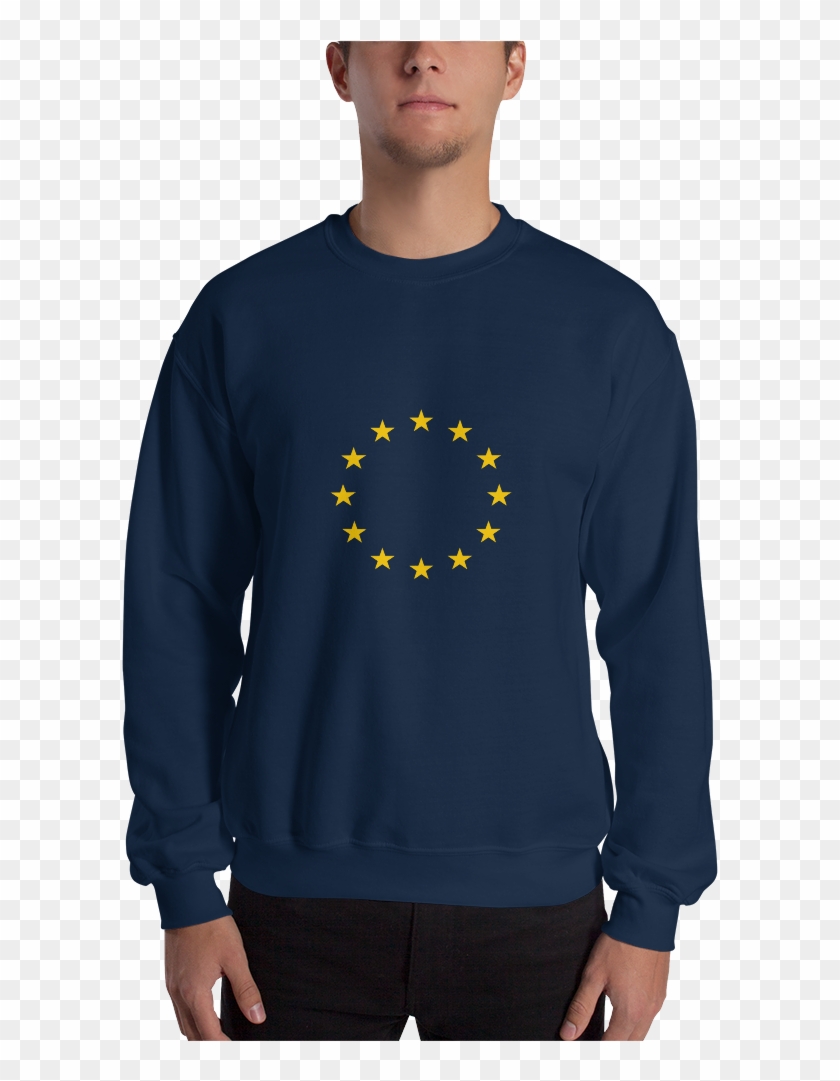 Classic Eu Flag Sweatshirt Eu Sweater White - Crew Neck Clipart #5791435