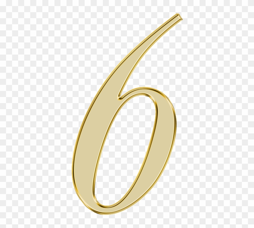 Golden Numbers - Gold Number 6 Png Clipart #5792303