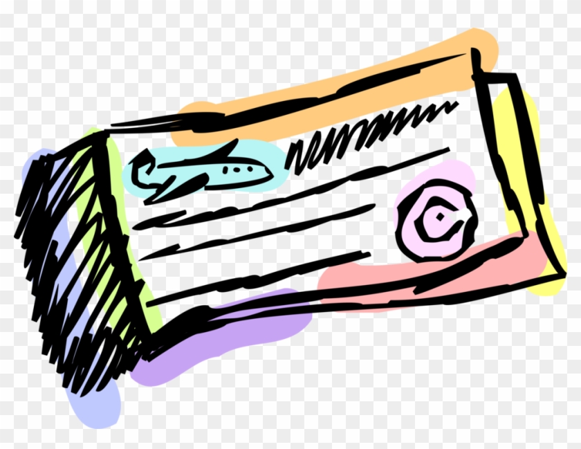 Vector Illustration Of Commercial Airline Flight Ticket - Plane Ticket Clip Art - Png Download