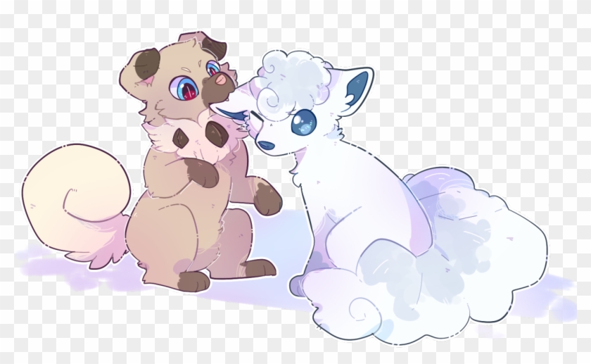 Rockruff & Alolan Vulpix Your Art Is So Cute - Cartoon Clipart #5795312