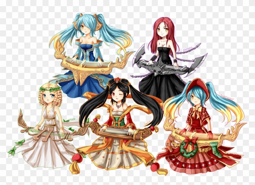 Sm4llplayer - League Of Legends Sona All Skins Clipart #5796493