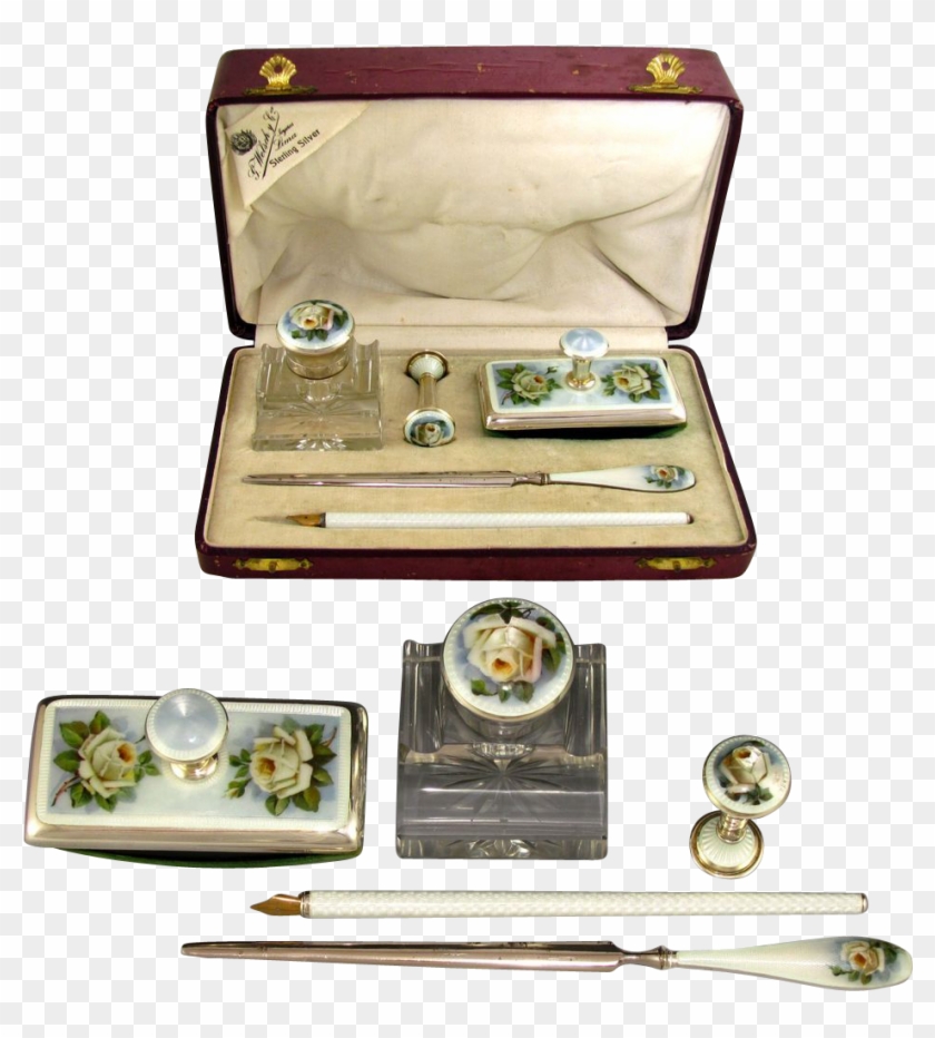 Hinged Cut Crystal Inkwell With Beveled Edges, Wheel - Antique Clipart #5796795