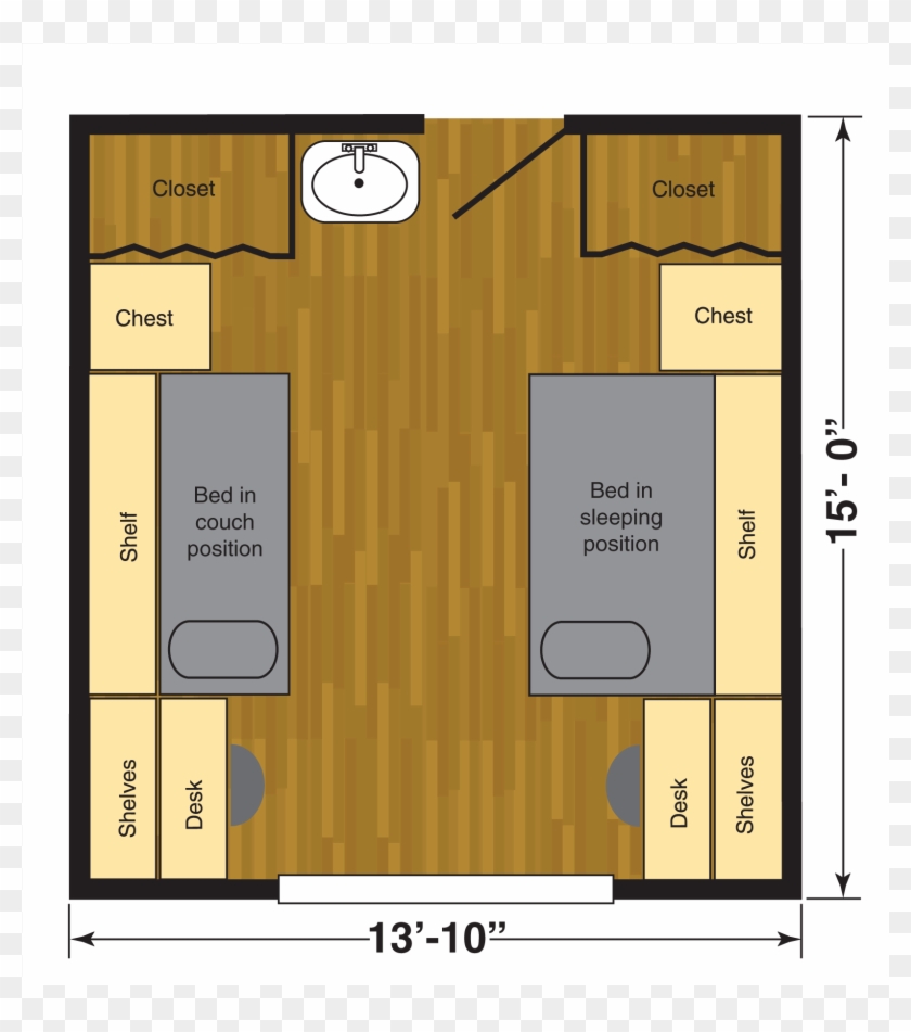 Coleman Room Diagram And Floor Plan - Small Dorm Floor Plans Clipart #5797568