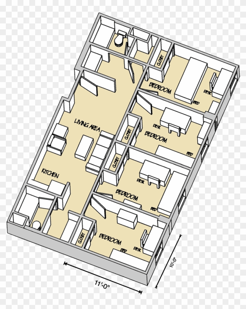Murray Hall Room Layout - Texas Tech Murray Dorm Room Clipart