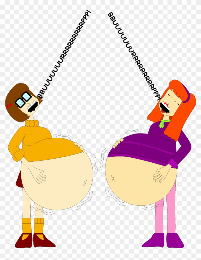 Burp Drawing Belly - Daphne & Velma Clipart