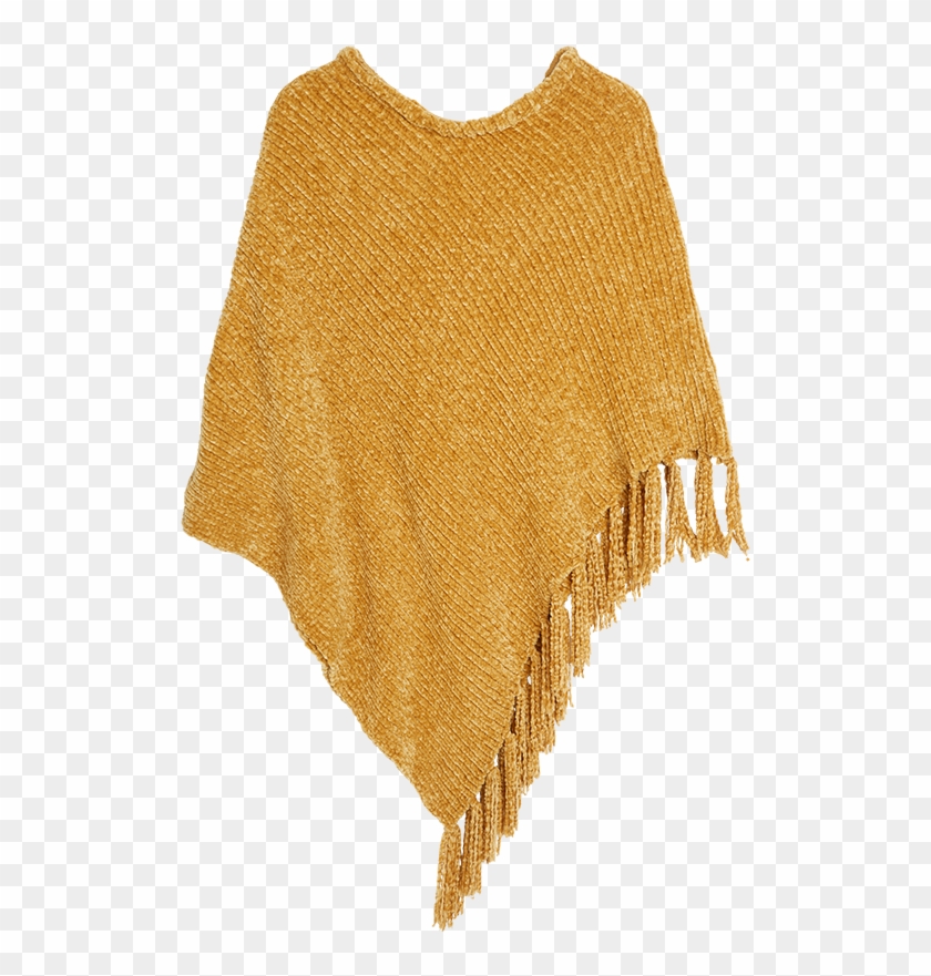 Yellow Poncho With Fringes Yellow - Wool Clipart #5799209