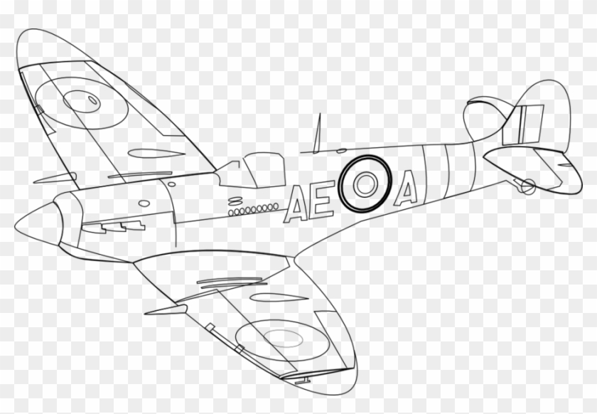 900 X 581 28 0 - Spitfire Lineart Clipart