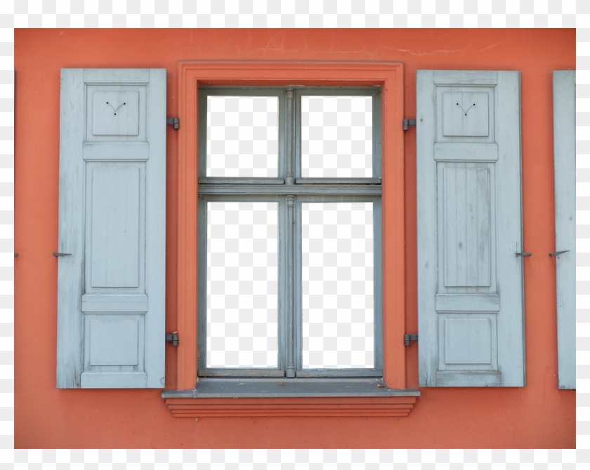 Window, Shutters, Wood, Old, Frame, Closed, Png - Vintage Window Frame Png Clipart #580777