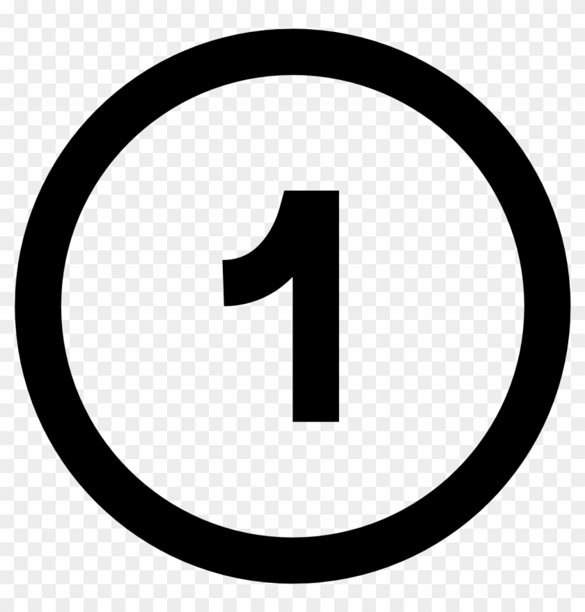 Number One Png Black And White - Round Add Button Clipart #581087