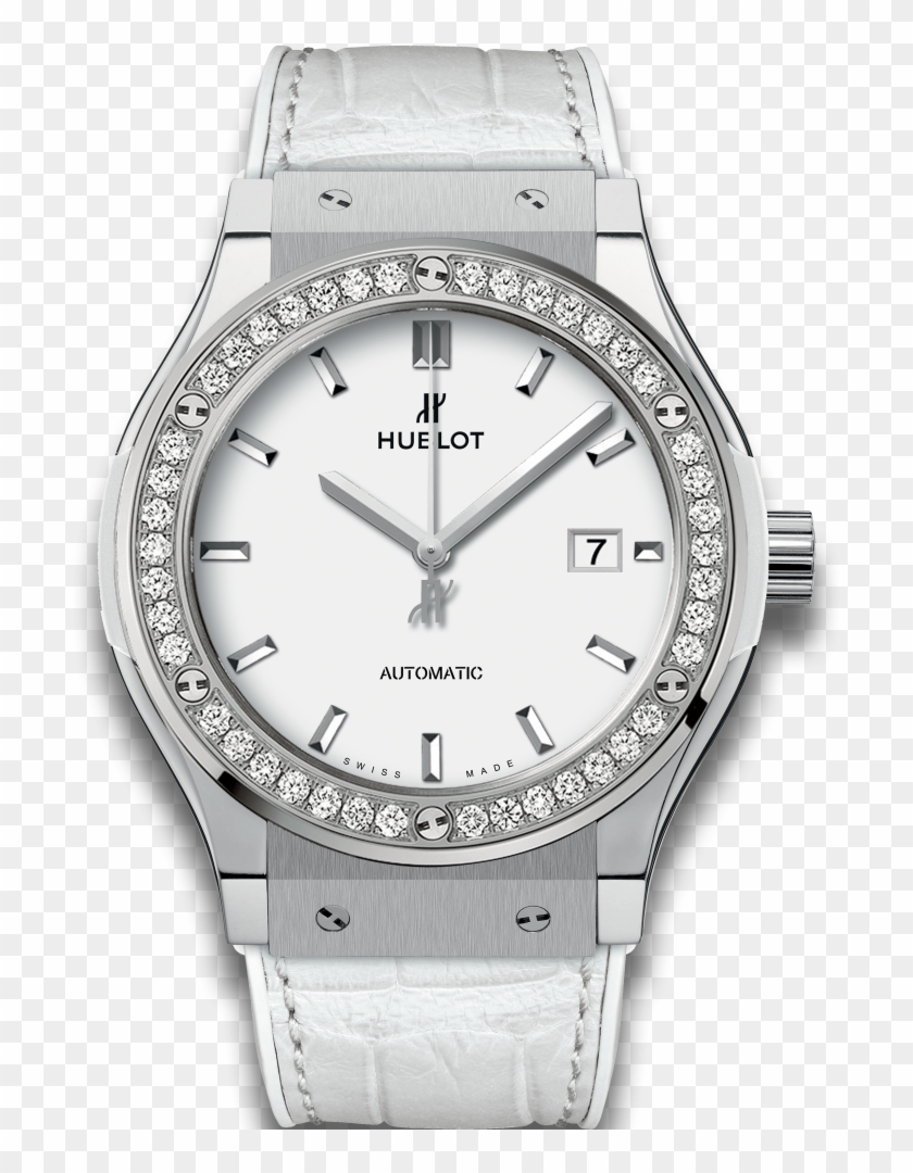 Classic Fusion Titanium White Diamonds - Hublot Womens White Watch Clipart #581625