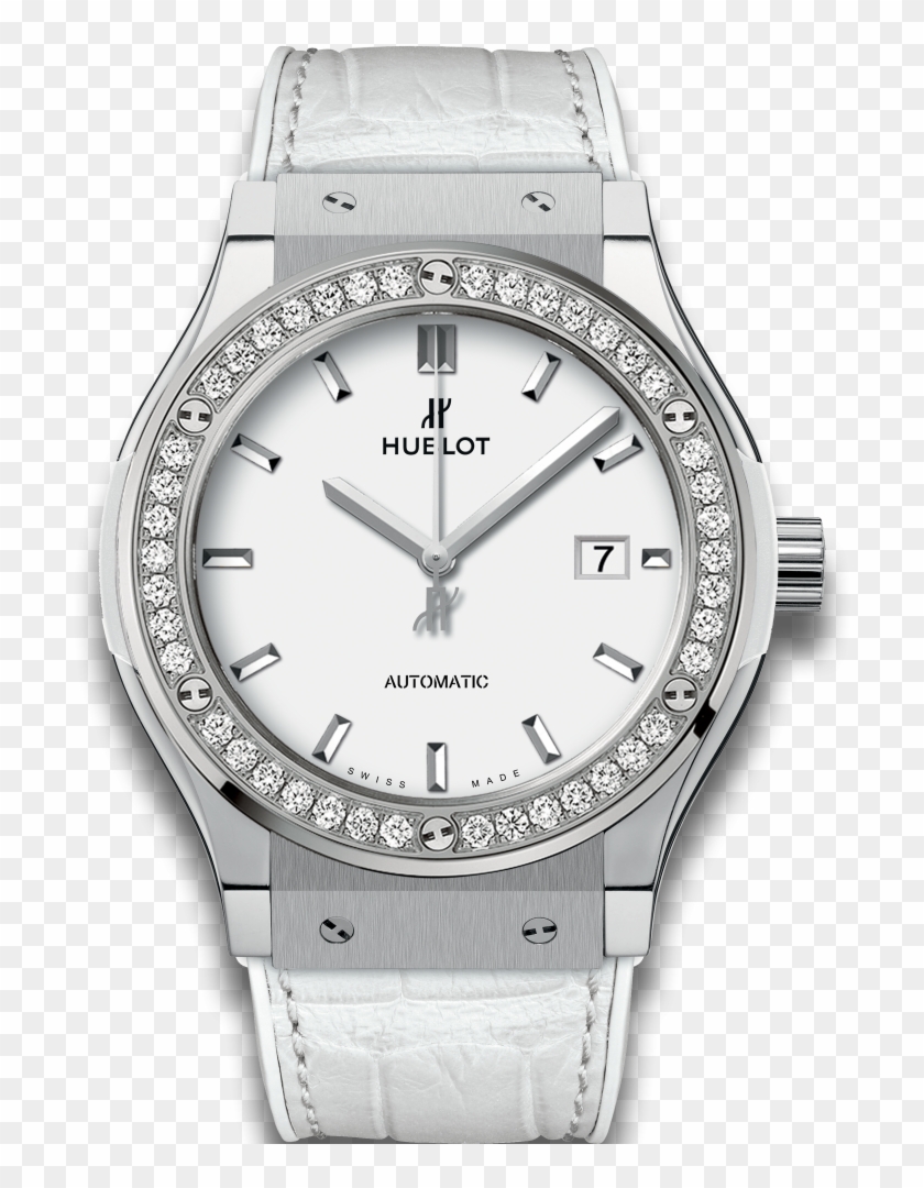 Classic Fusion Titanium White Diamonds - Hublot Womens White Watch Clipart