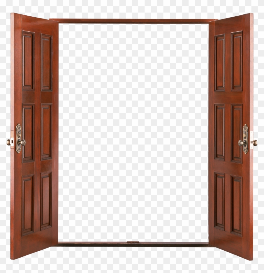 Open Wooden Door - Wooden Open Double Door Clipart