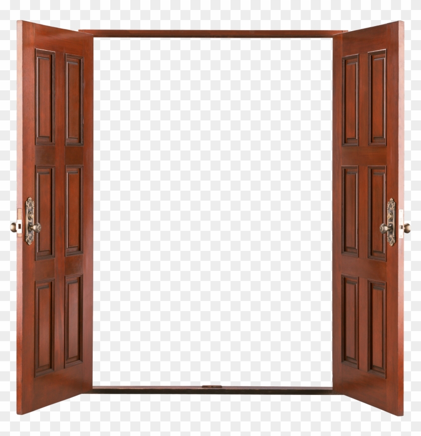 Open Wooden Door - Wooden Open Double Door Clipart #581875