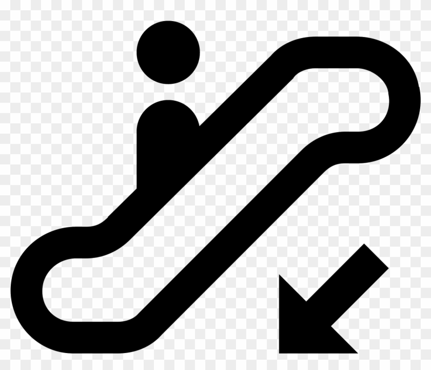 White Arrow Pointing Down Png - Down Escalator Clipart