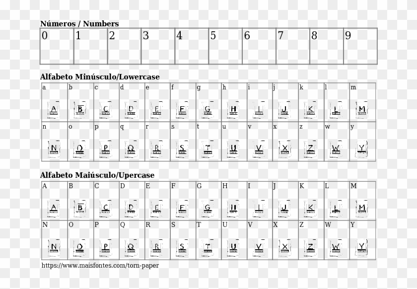 Font Details Torn Paper - Letra Fuente Vogue Clipart