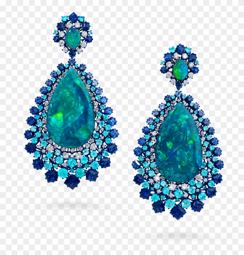 Opal Earrings With White Diamonds - David Morris Opal Clipart #582470
