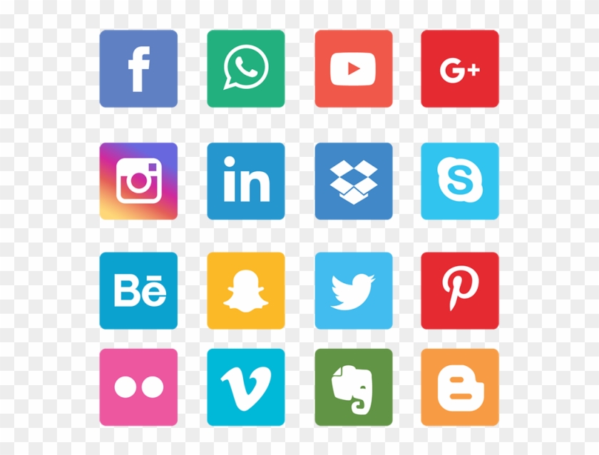 Social Media Icons Grey Png Clipart #582498