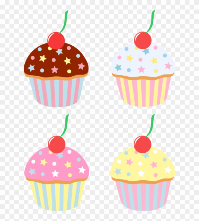 Vanilla Cupcake Clipart Birthday Cupcake - Cartoon Cakes And Sweets - Png Download #583469