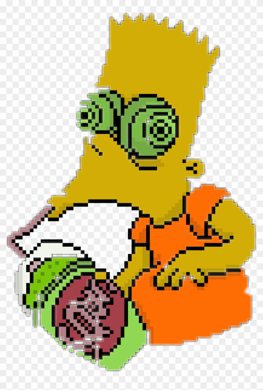Grunge Sticker - Bart The Simpsons Pixel Art Clipart #583976