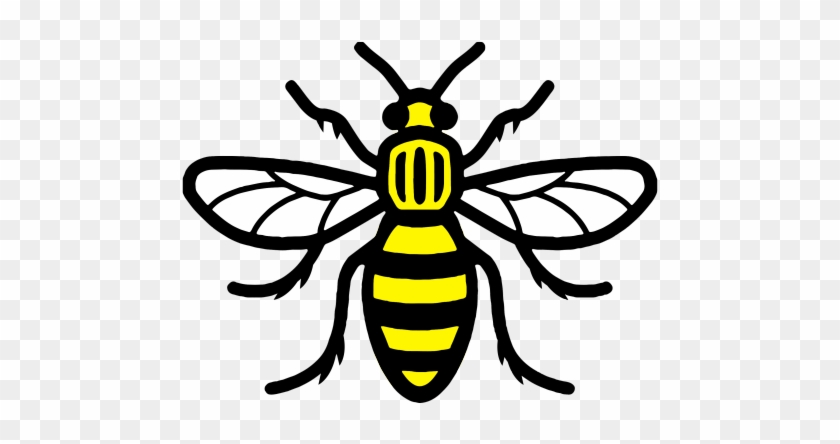 Bee Tattoo Manchester, Manchester Worker Bee, Abdomen - Manchester Bee Tattoo Design Clipart