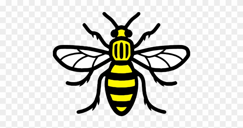 Bee Tattoo Manchester, Manchester Worker Bee, Abdomen - Manchester Bee Tattoo Design Clipart #584370