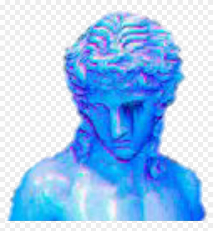 Art Vaporwave Lofi Sculpture Angel Blue Aesthetic Png Clipart