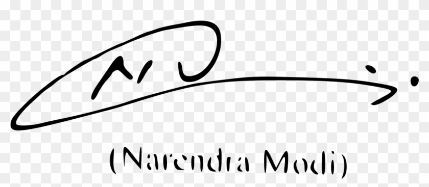 Signature Of Narendra Modi - Line Art Clipart #584548