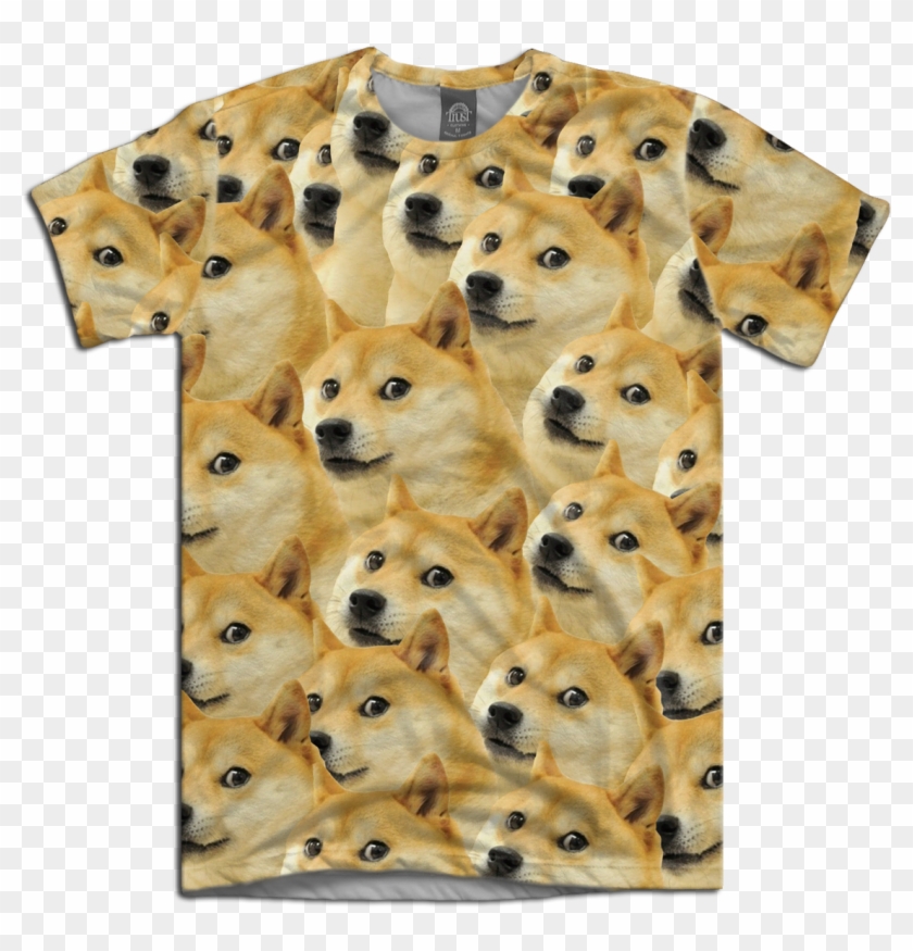 Camiseta Meme Doge Shibe Dog Psicodelico Trippy Acid - Funny Doge Face Clipart