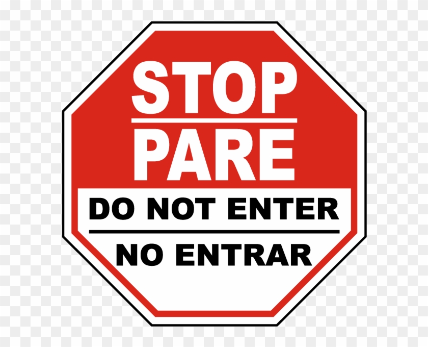 600 X 600 4 - Bilingual Do Not Enter Sign Clipart