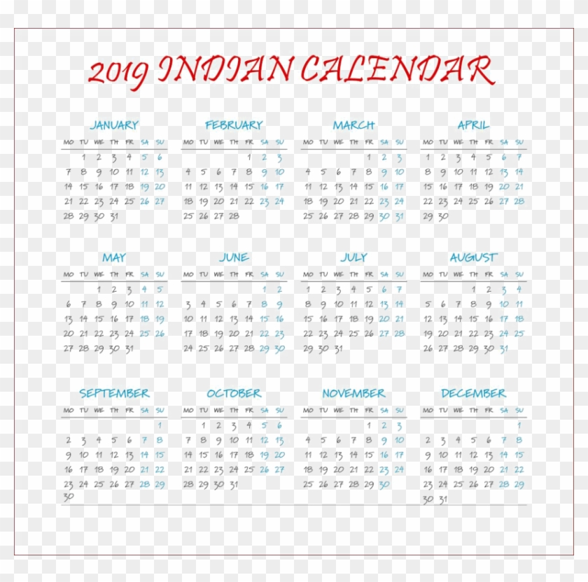 Free Png Download Calendar 2019 Free Png Images Background - Printable 2019 Year Calendars Clipart #585373