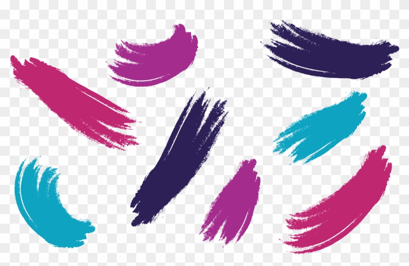 Coloring Brush Stroke Vector, Pink, Blue, Dark Blue - Brush Stroke Icon Png Clipart #585874