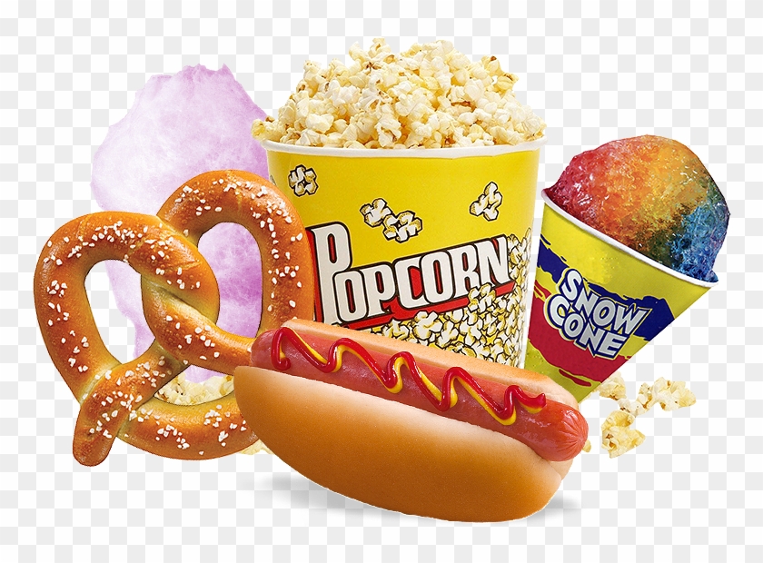 We Rent Party Concessions, Such As Popcorn, Cotton - Cotton Candy Hot Dogs And Popcorn Clipart #586151