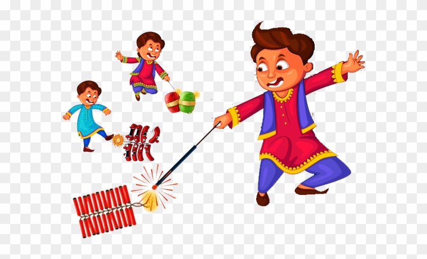 Atom Bombs - Kids Bursting Crackers Clipart