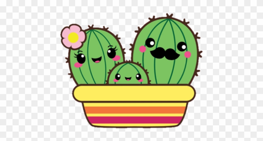 Cactus Cute Kawaii Family Nopal - Cute Cactus Family Clipart #587393