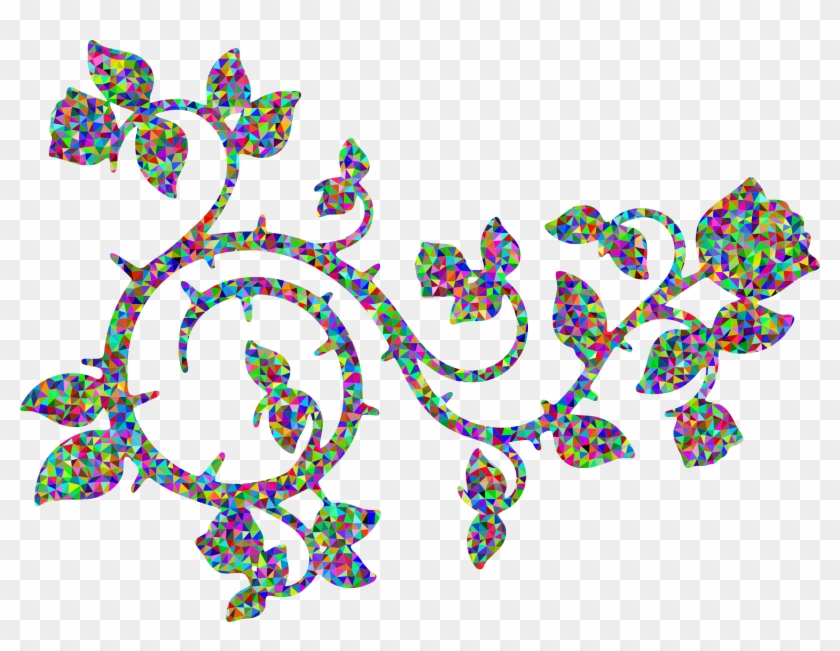 Medium Image - Vines Flowers Silhouette Clipart