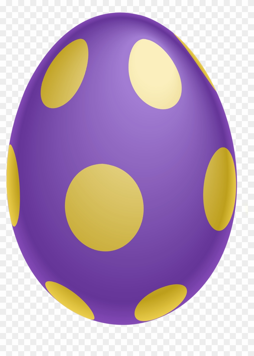Purple Dotted Easter Egg Png Clipairt Picture - Printable Easter Eggs Clipart Transparent Png
