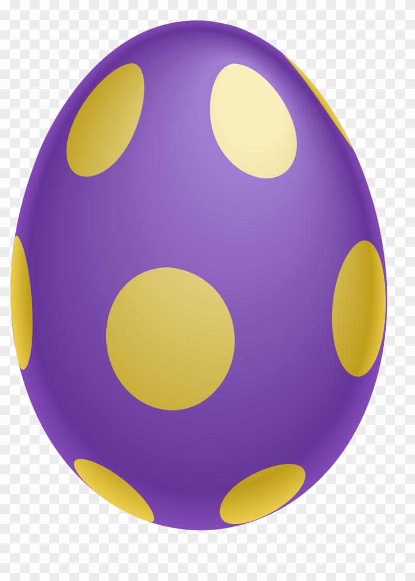 Purple Dotted Easter Egg Png Clipairt Picture - Printable Easter Eggs Clipart Transparent Png #587576