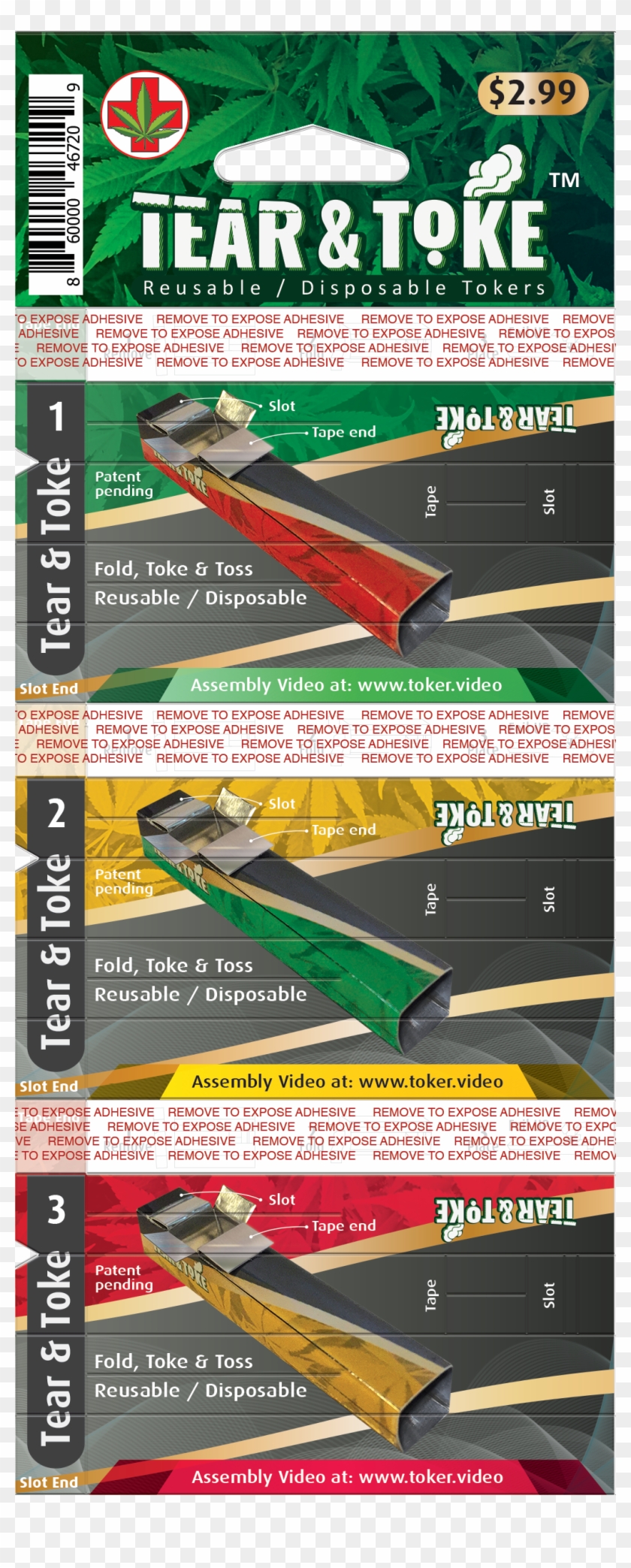 “tear & Tokes Are Easily Merchandised On A Rack Hook - Flyer Clipart