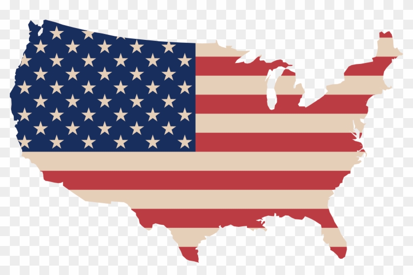 This Free Icons Png Design Of Usa Map And Flag Clipart #588555