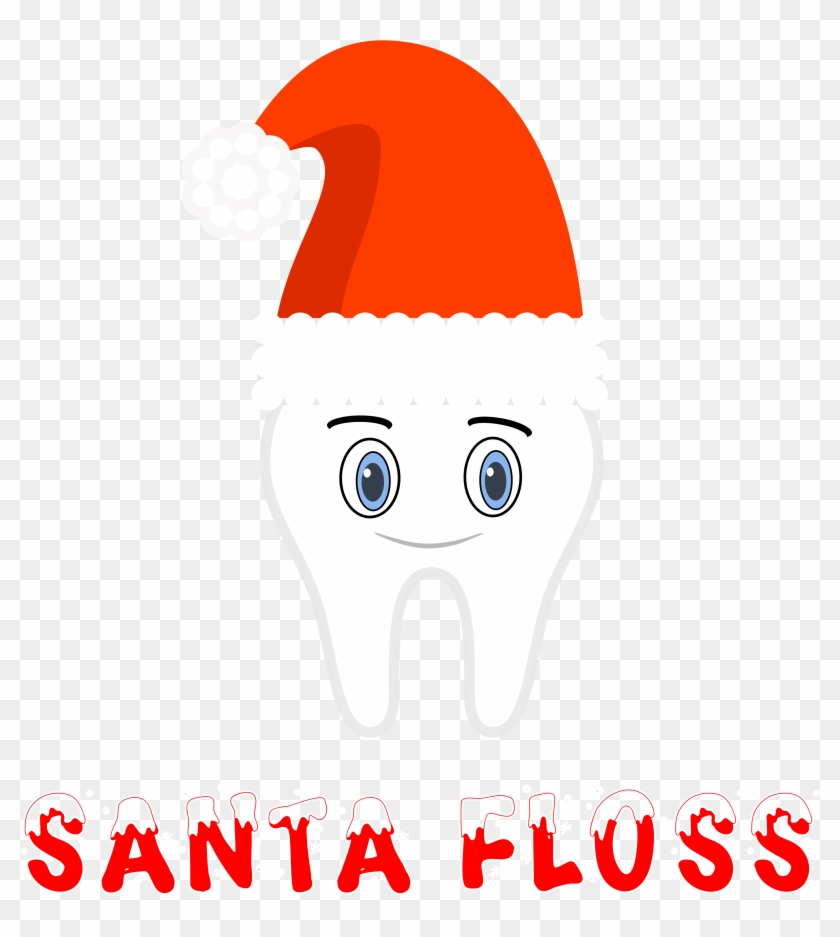 Funny Dentist Christmas Santa T-shirt With Tooth Wearing Clipart #588725