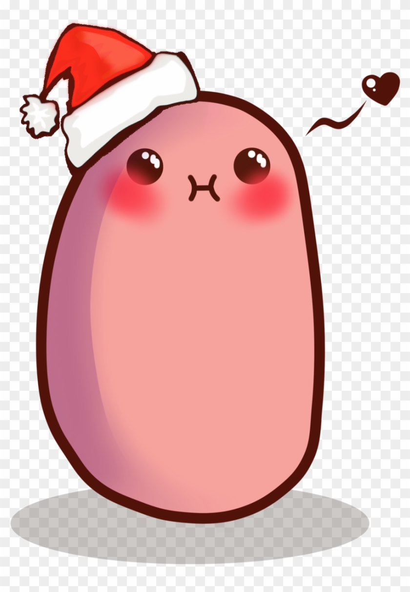 Potato With Christmas Hat Clipart