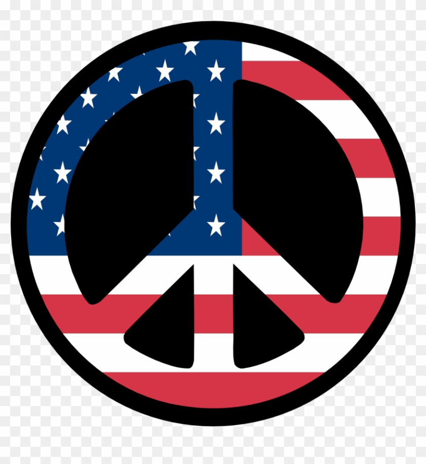 Us Flag Vector Art - American Peace Sign Clipart
