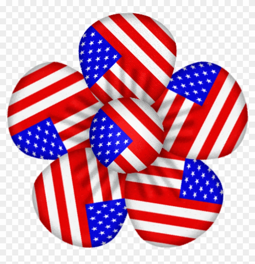 Free Png Usa Flag Flower Decor Png Images Transparent - Happy Fourth Of July Flowers Clipart #589309