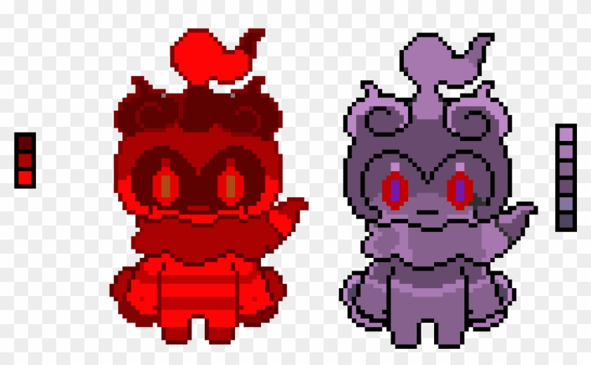 Lava And Dark Marshadow - Pixel Art Pokemon Marshadow Clipart