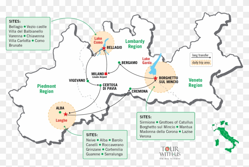 Northern Italy Tour Map - Italy Clipart #5802007