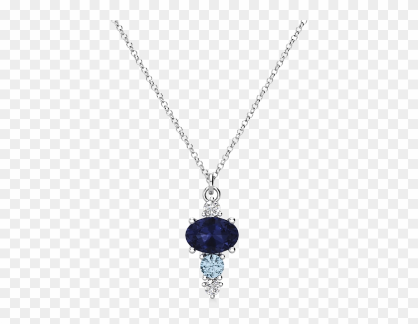 Somerset 14k White Gold Necklace With Iolite, Aquamarine, - Locket Clipart #5802833