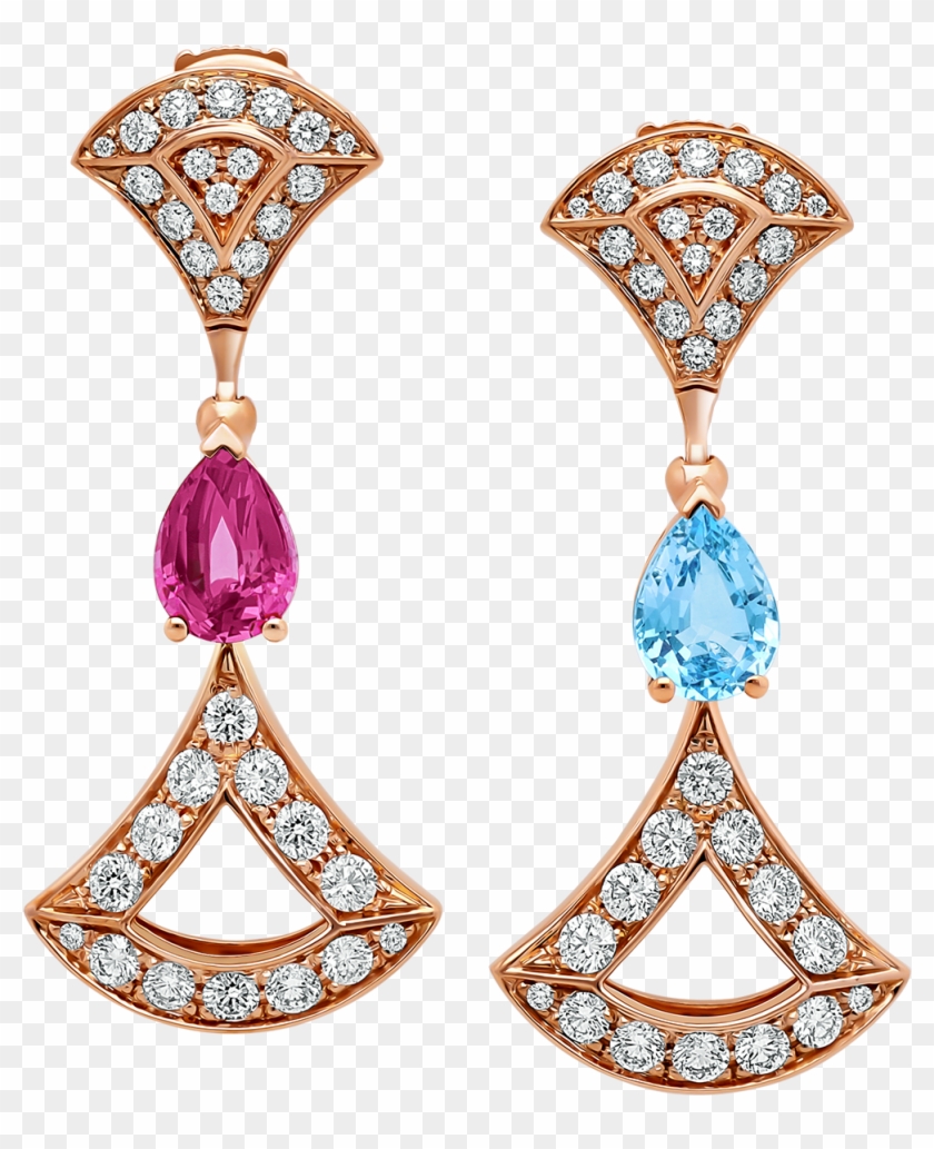 Divas' Dream 18 Kt Rose Gold Earrings Set With Coloured - Bvlgari Divas Dream Earring Png Clipart #5802914